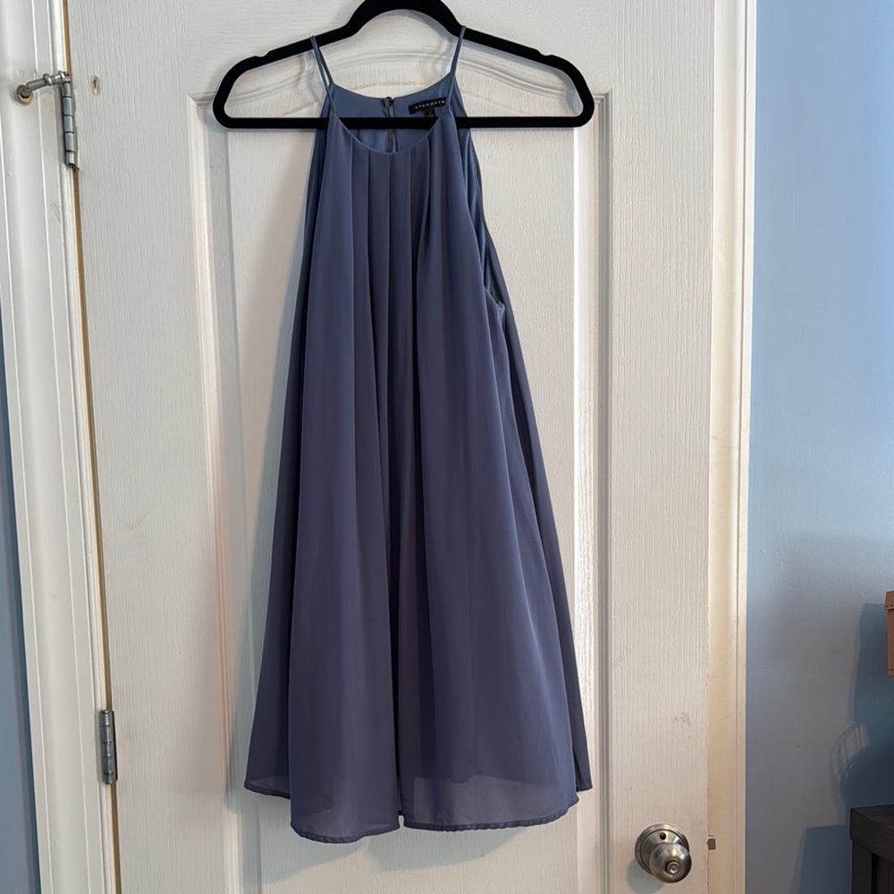 Elegant Blue Halter Dress